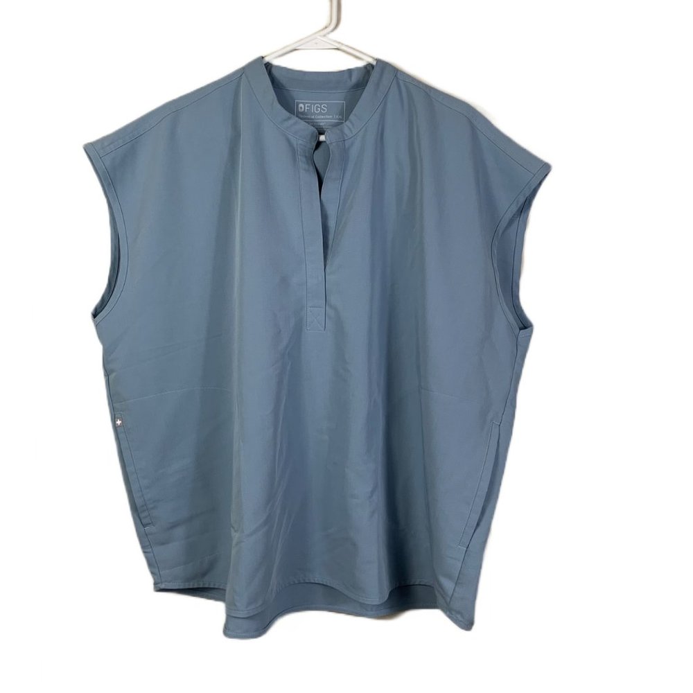 Figs Women’s Rafaela Oversized Scrub Top in Ceil Blue - 2XL